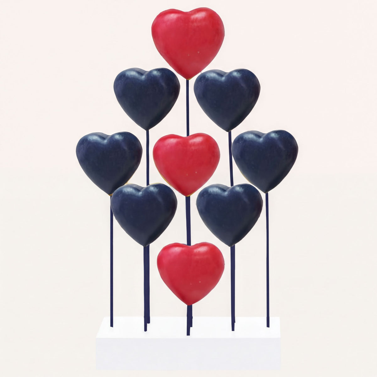 Handmade USA flag wooden sculpture featuring hearts, patriotic decor for home or gift, crafted by PAT009A.