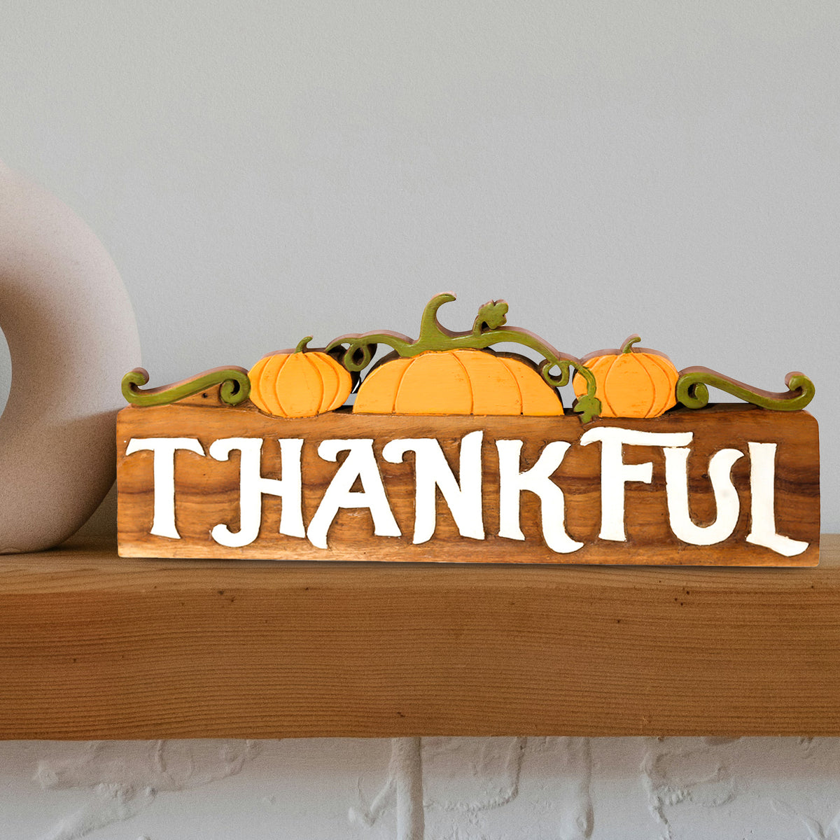 Grateful Heart – Hand-Carved Wooden Sculpture, Handmade Decorative Home Gift