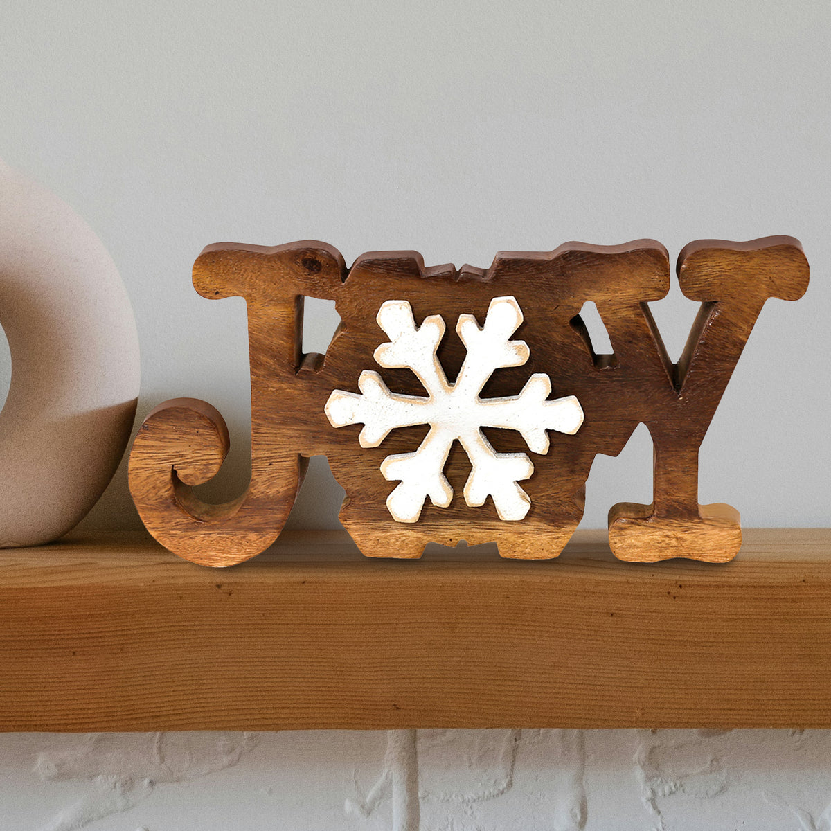 Pure Joy – Hand Carved Wooden Sculpture, Artistic Handmade Decorative Accent