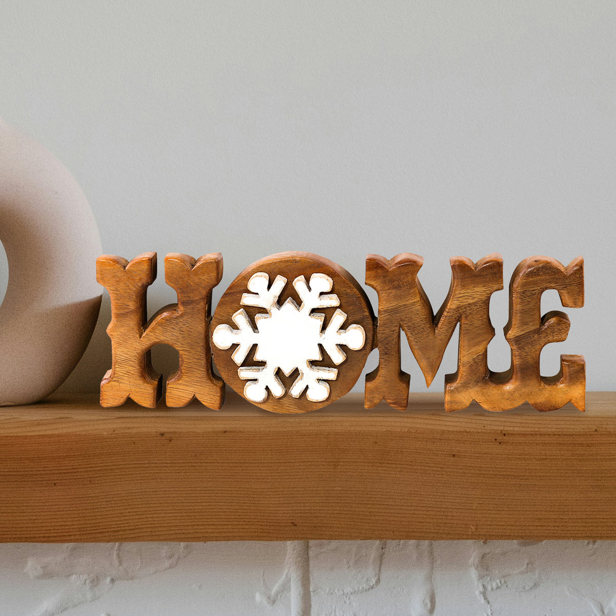 Homestead Harmony – Handmade Wooden Sculpture, Artistic Decorative Home Piece