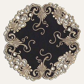 Black Gold Table Doilies - Chantelle Collection - Decozen