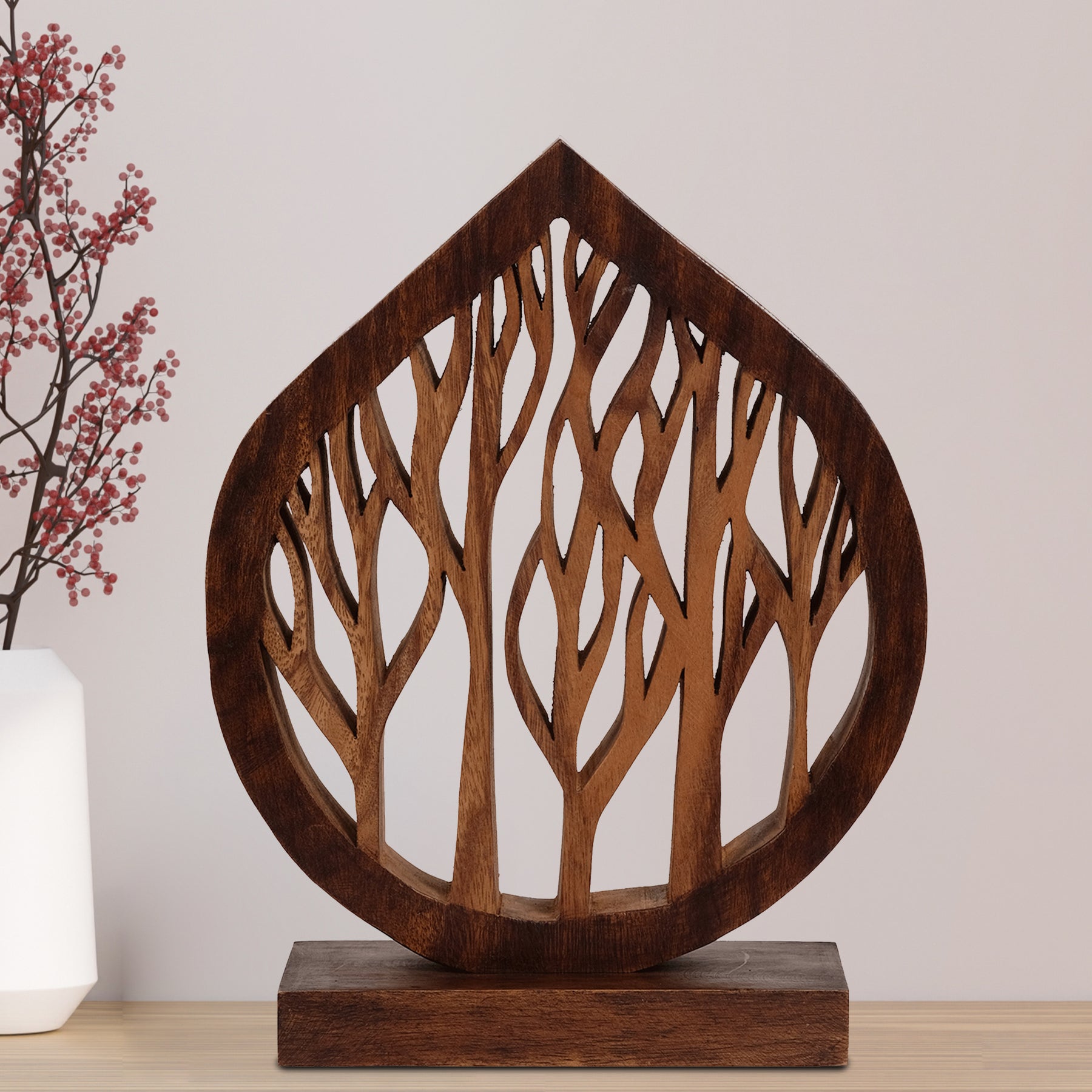 Lucky Tree Handmade Wooden Sculpture