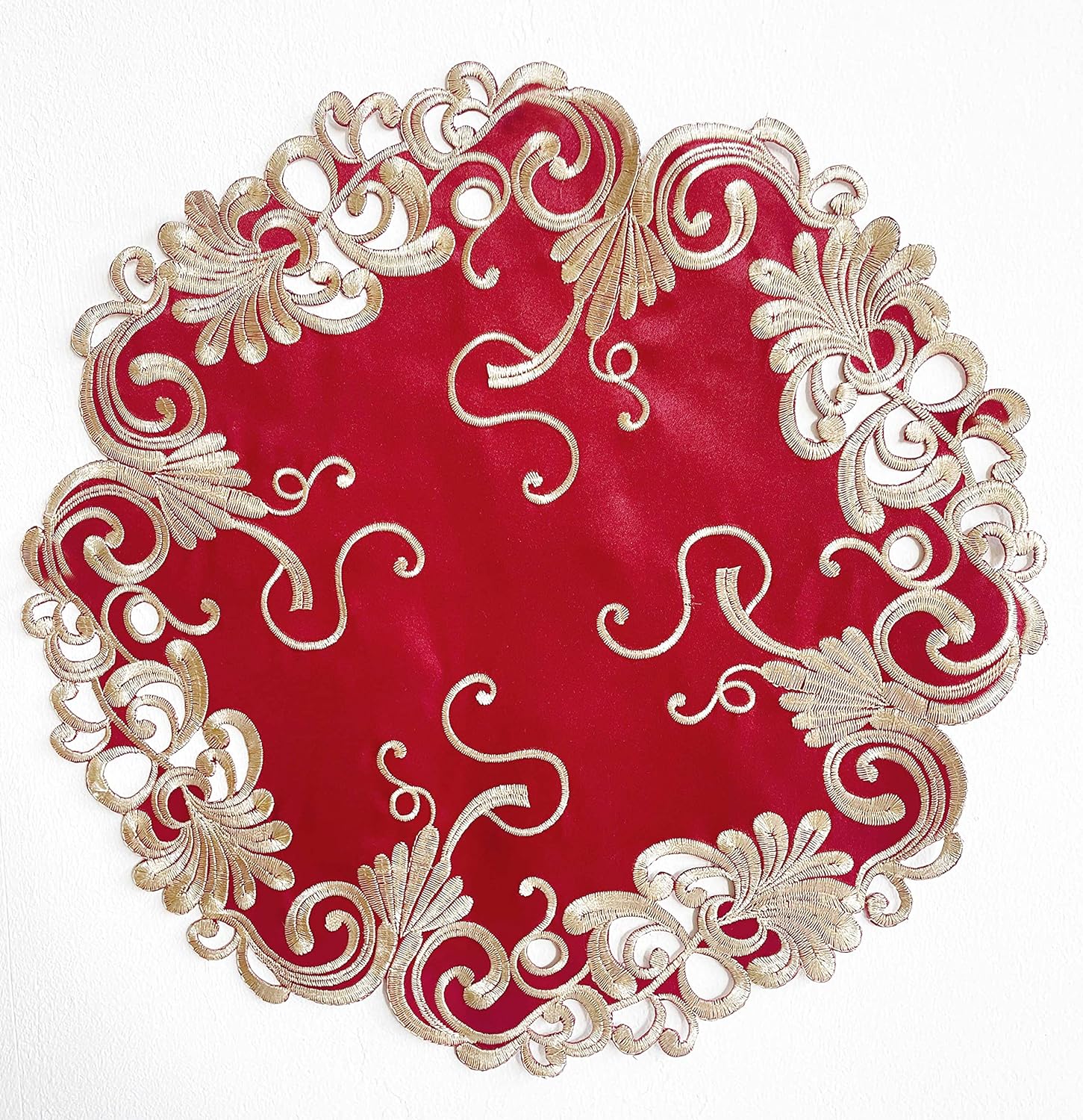 Burgundy Gold Table Doilies - Chantelle Collection