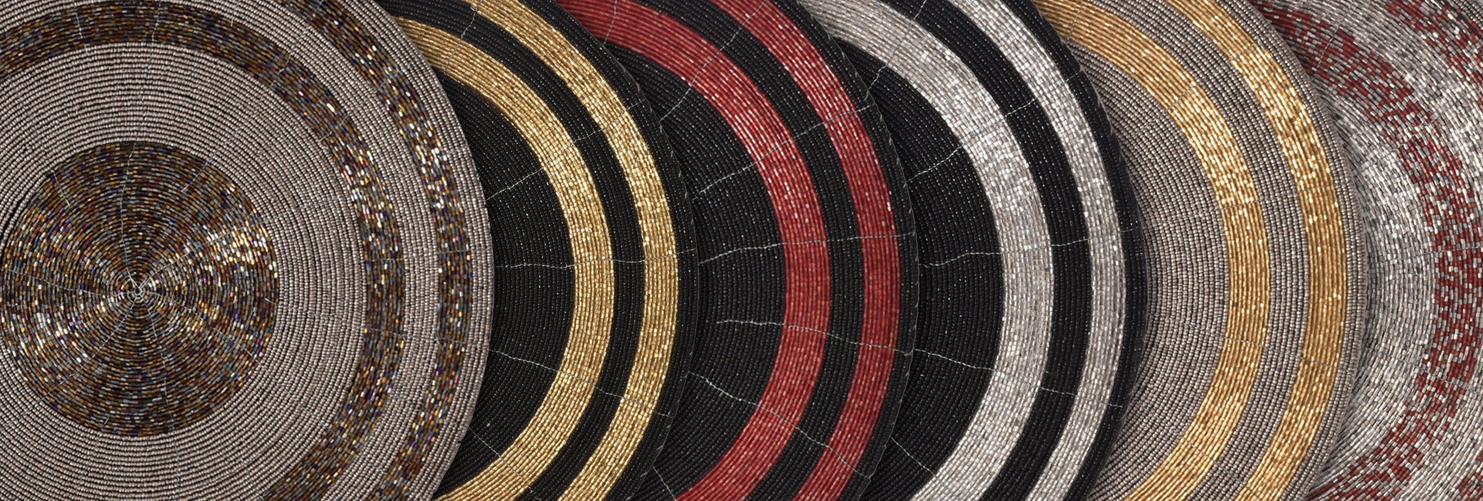 multiple colorful beaded glass placemat