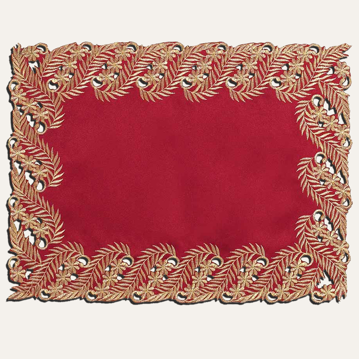 Burgundy Gold Table Placemats - Anyce Collection - Decozen