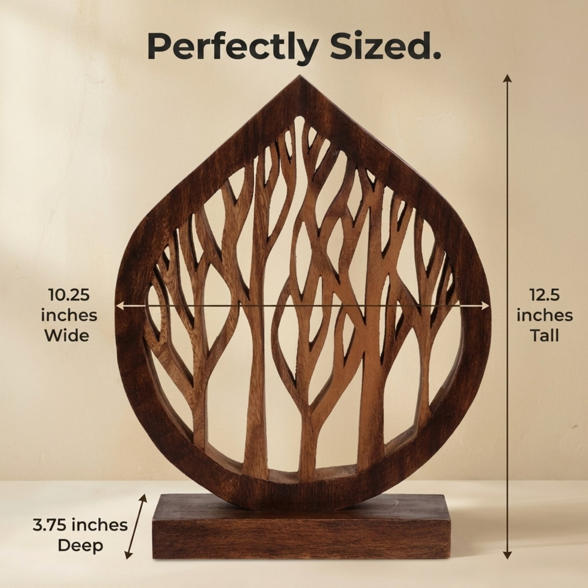 Handmade wooden fortune tree sculpture, artistic decorative wooden décor for home, perfect gift for mom, by PAT006.