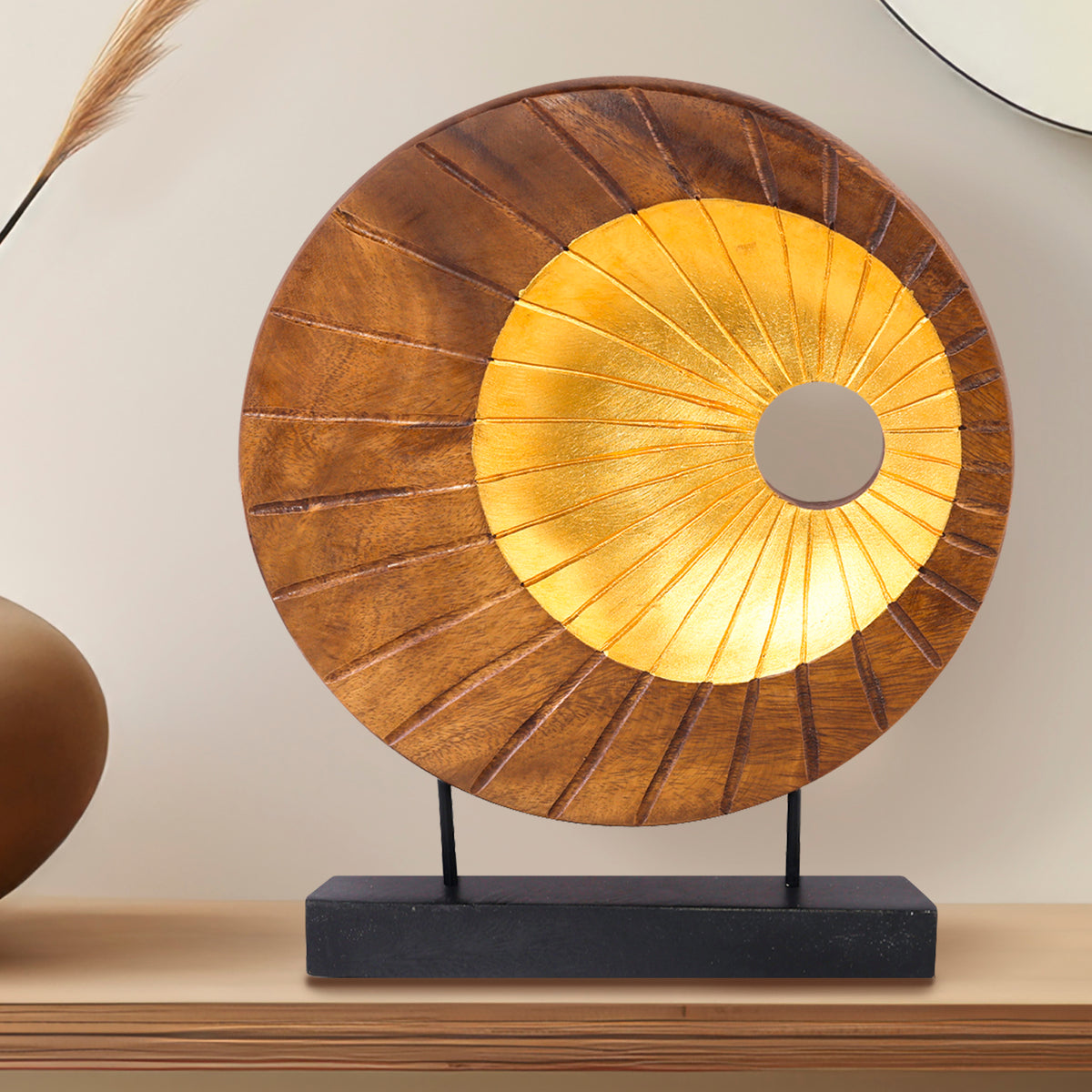 Nature Form – Hand-Carved Wooden Sculpture, Artistic Accent for Home Decor