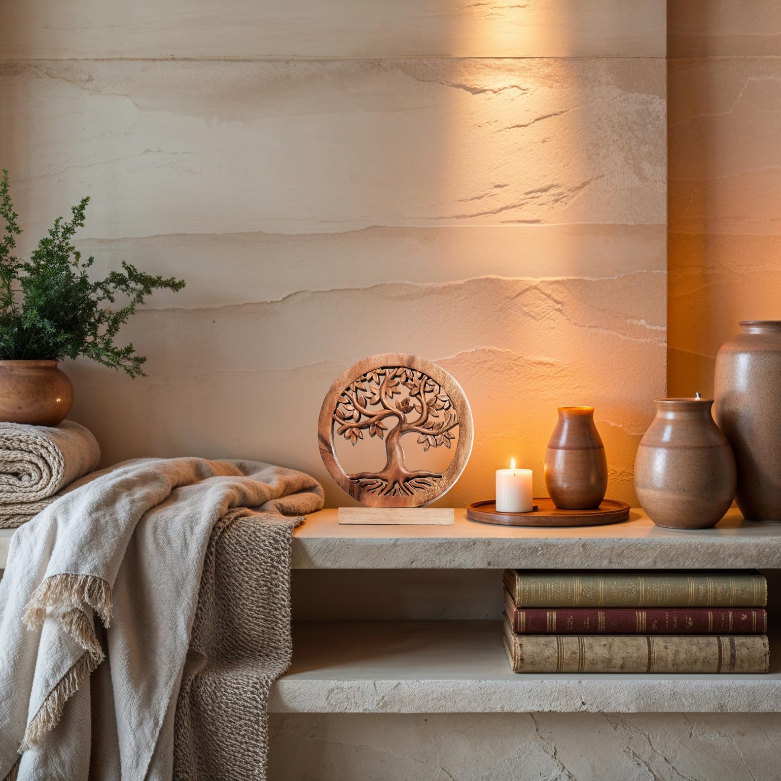 Libarid Tree of Life Wooden Sculpture - Medium