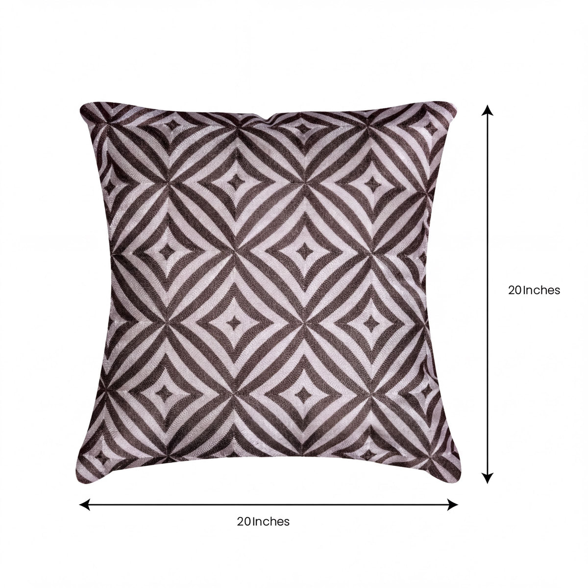 Beige and brown throw pillow cover from #016, 20x20 inches, made of soft fabric for decorative sofa or bed accents.