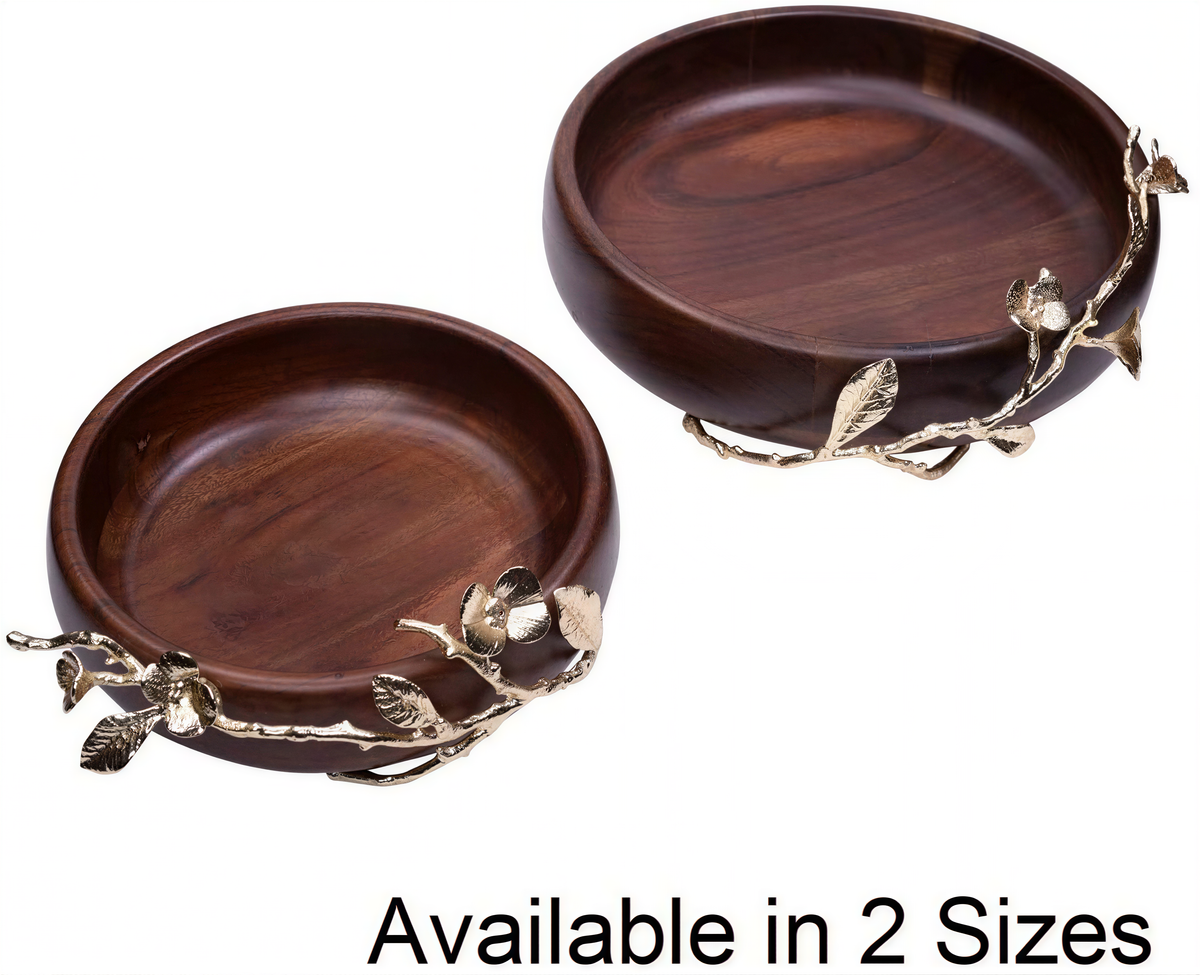 Acacia wood small round bowl by 817038, showcasing a smooth, natural finish perfect for kitchen décor.