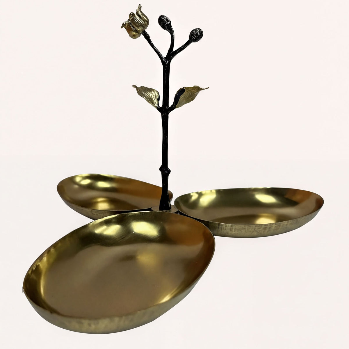 Three-bowl condiment server from 12417ELBA, featuring a stylish kitchen décor design with ceramic bowls for condiments.