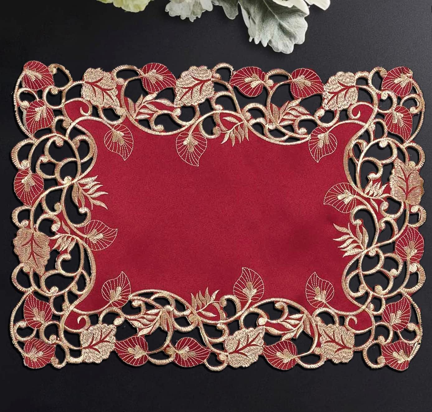 Burgundy Gold Table Placemats - Tarantino Collection
