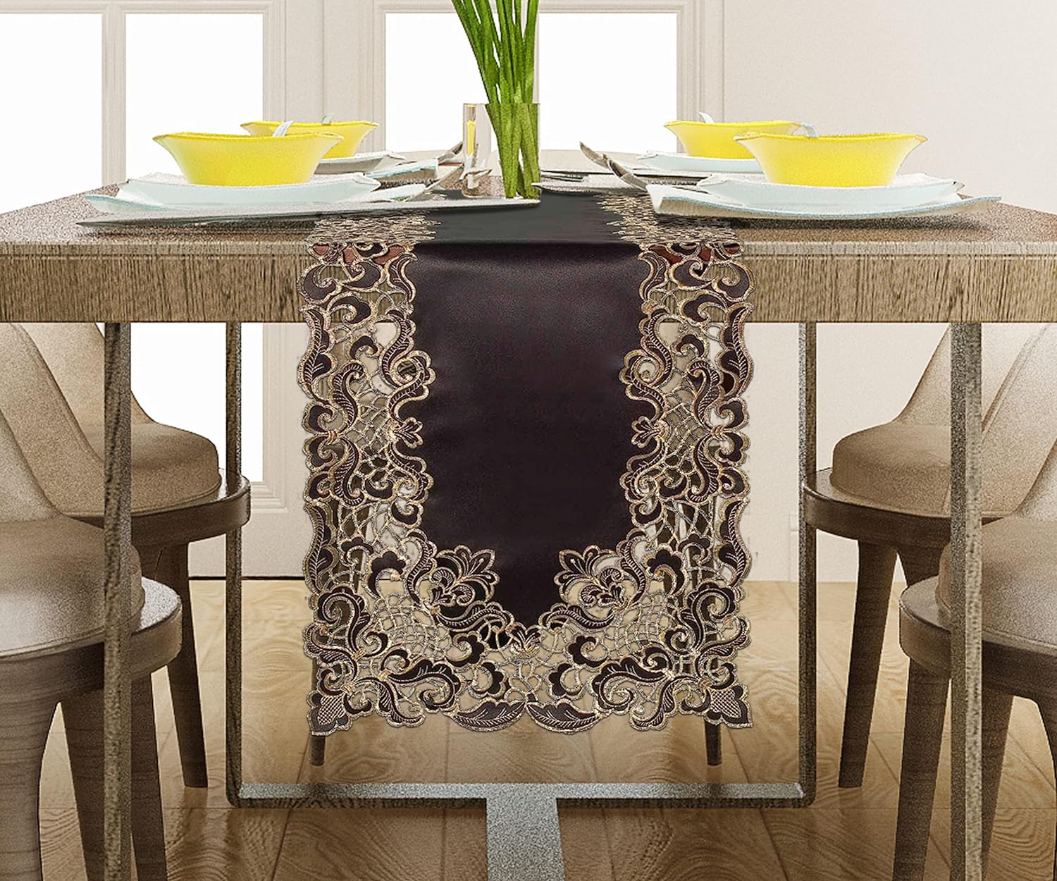 Black Gold Table Runner - Granada Collection