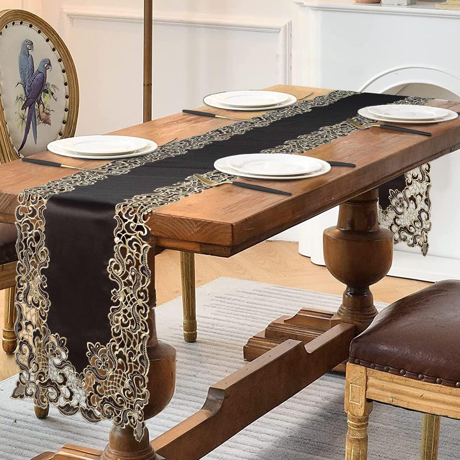 Black Gold Table Runner - Granada Collection