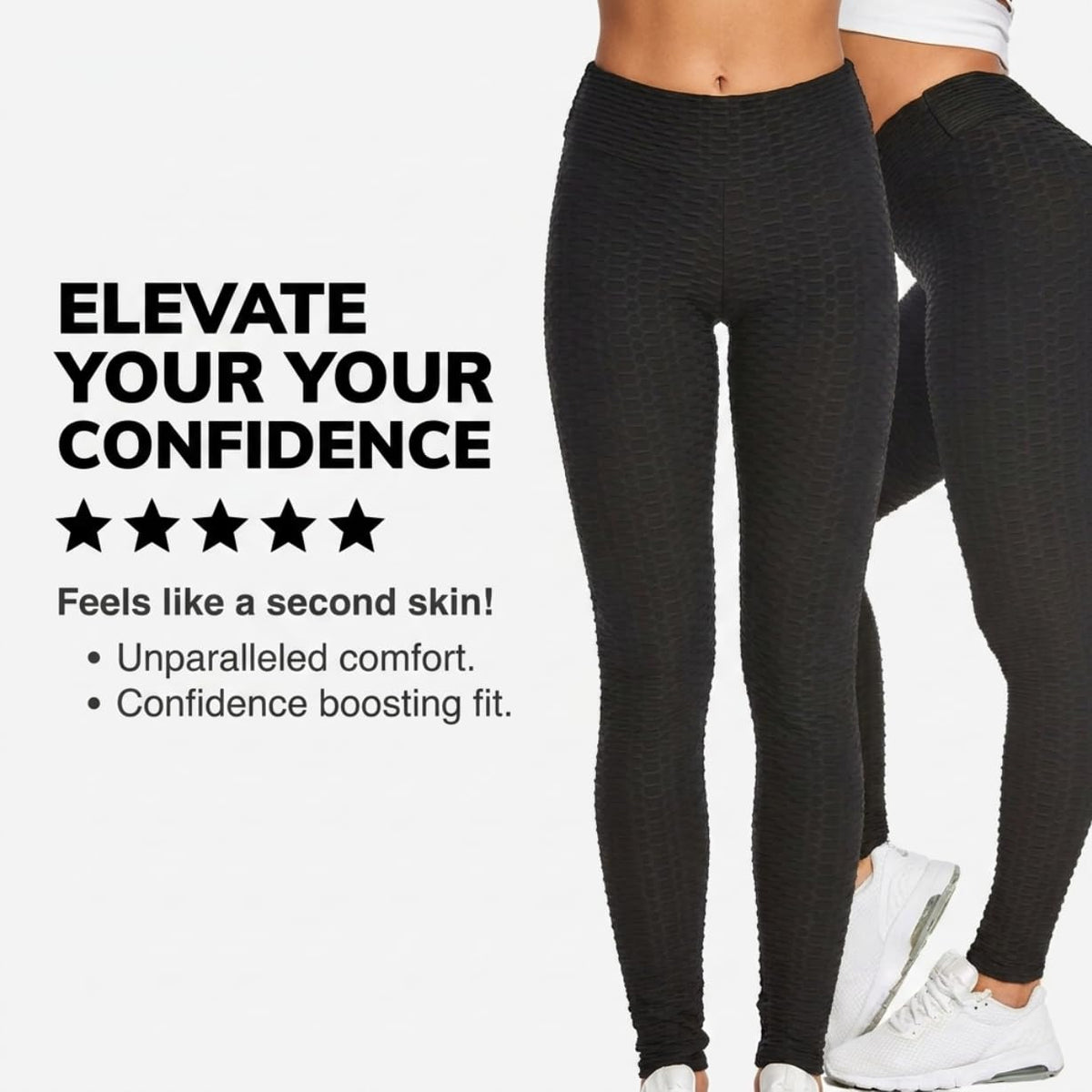 Yogazen Women's High-Waist Scrunch Booty Leggings – Black