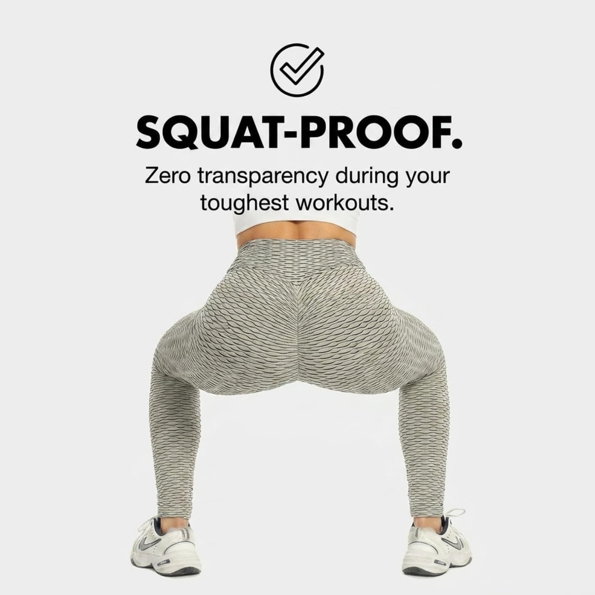 Yogazen Textured Scrunch Leggings - Gray Black
