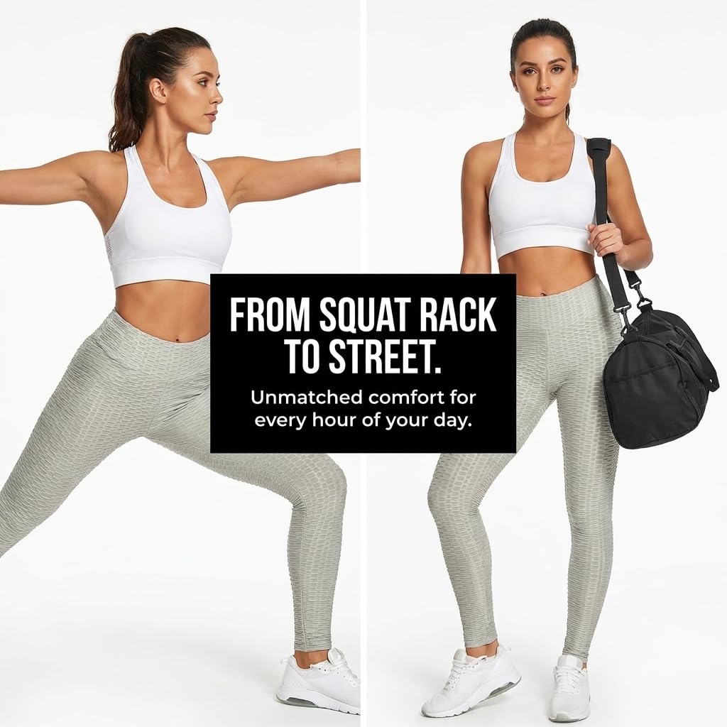 Yogazen Women's High-Waist Scrunch Booty Leggings – Gray