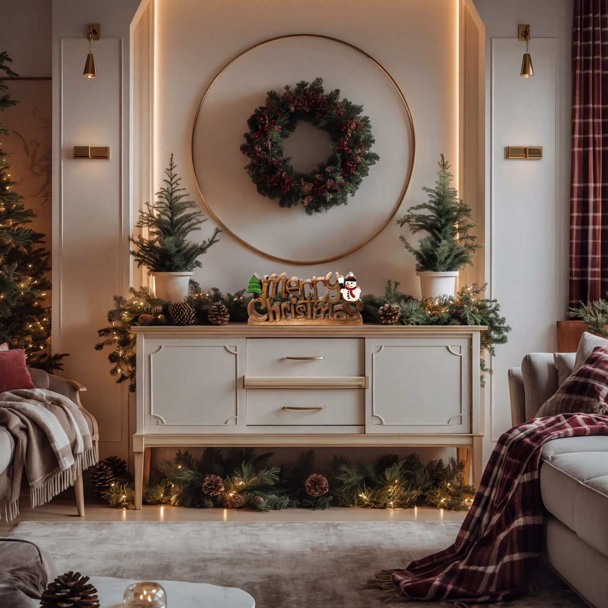 Handmade wooden Yuletide Charm sculpture, artistic Christmas home decor by LAY006, showcasing detailed wooden craftsmanship.