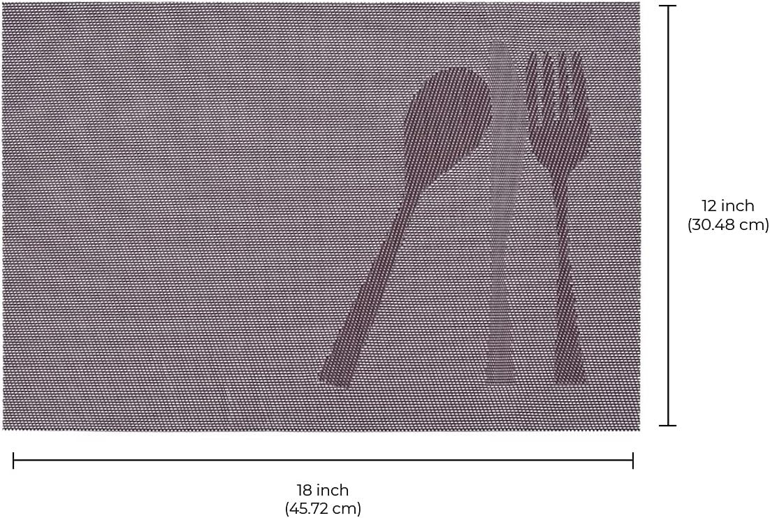 Decozen Placemats - Table Protector for Kitchen Decor Scratch Heat Resistant Placemats Washable Wipeable Indoor Outdoor Home Decor Table Place Mats Vinyl PVC 18x12 Inches - Light Brown