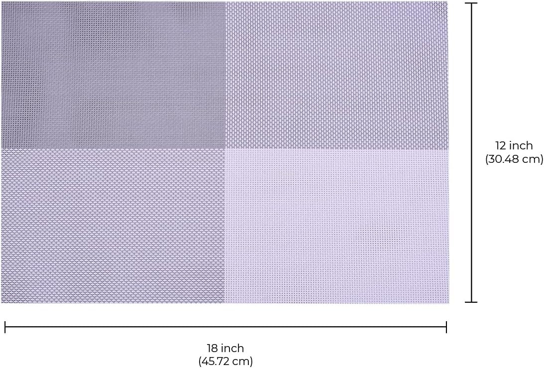 Decozen Placemats - Table Protector for Kitchen Decor Scratch Heat Resistant Placemats Washable Wipeable Indoor Outdoor Home Decor Table Place Mats Vinyl PVC 18x12 Inches - White Gray
