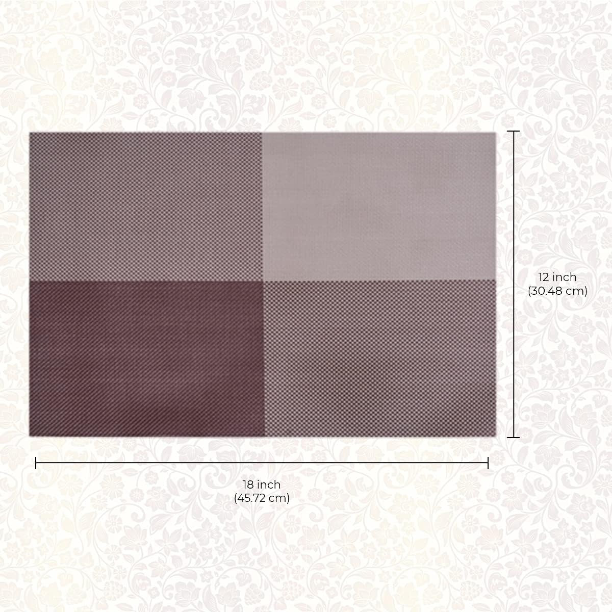 Decozen Placemats - Table Protector for Kitchen Decor Scratch Heat Resistant Placemats Washable Wipeable Indoor Outdoor Home Decor Table Place Mats Vinyl PVC 18x12 Inches - Brown