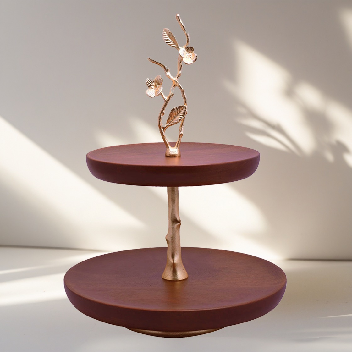2 Tier Wood Cake Stand - Decozen