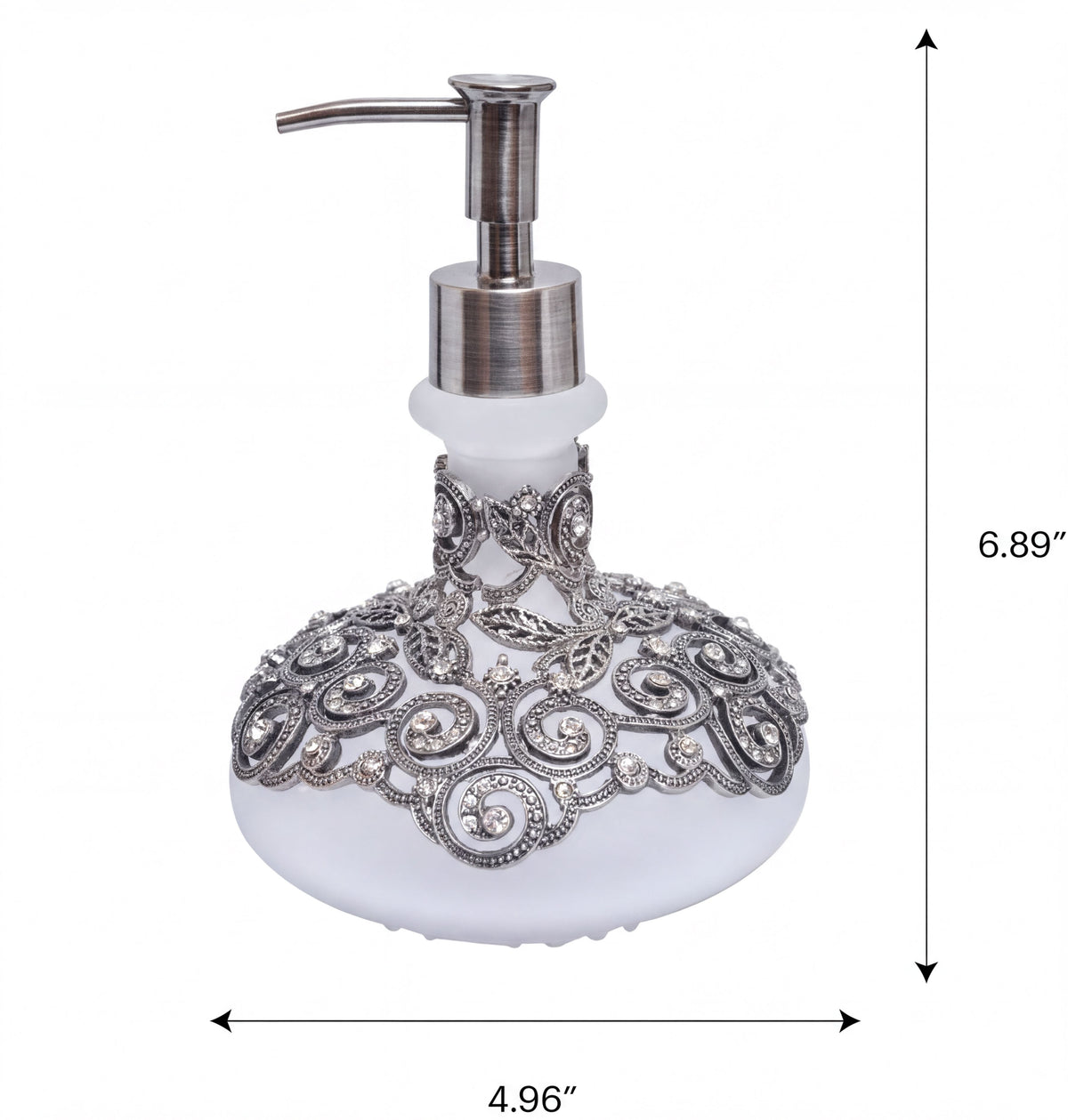 LB 24004 The Millicent modern decorative lotion dispenser, handmade bathroom soap accessory, 12.5oz capacity.