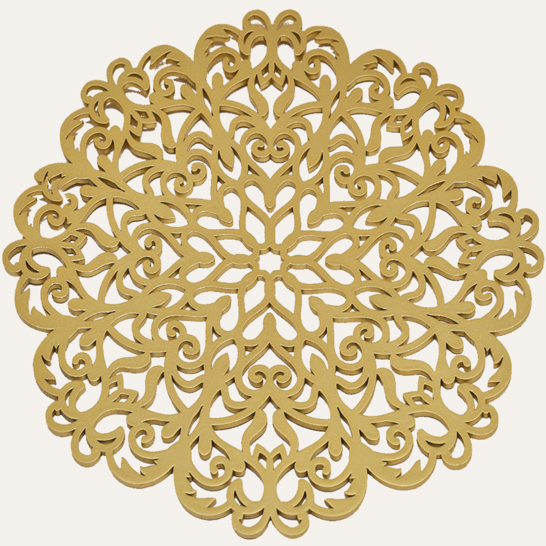 Gold Wooden Trivet Placemats for Dining Table