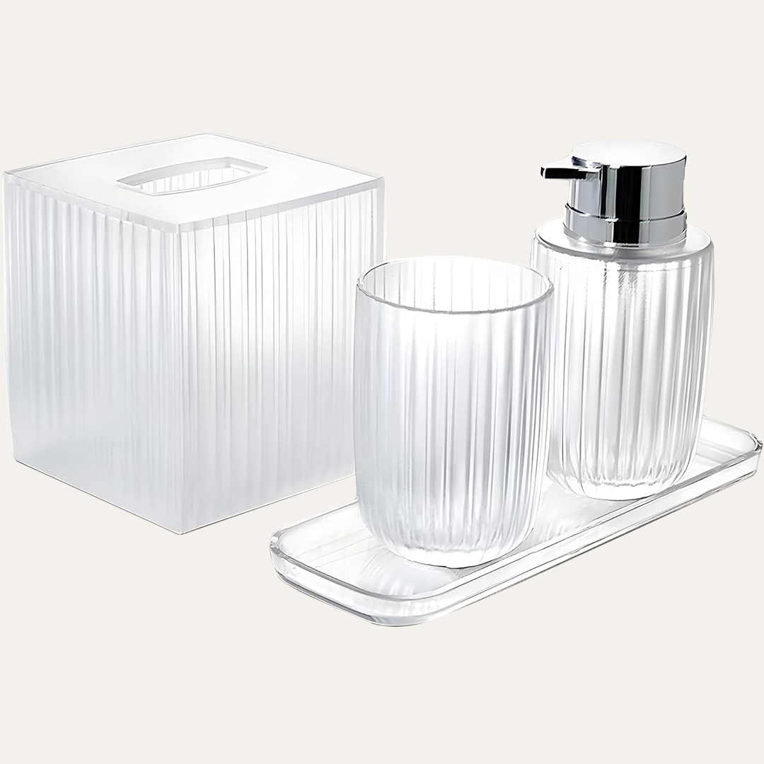 The Shirah Collection – Elegant Modern Bathroom Décor Accessories Set of 4