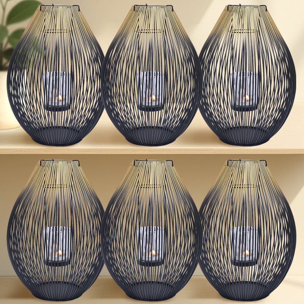 Black and Gold Candle Holder Lantern