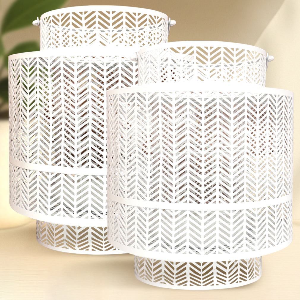 White Hanging Candle Holder Lantern
