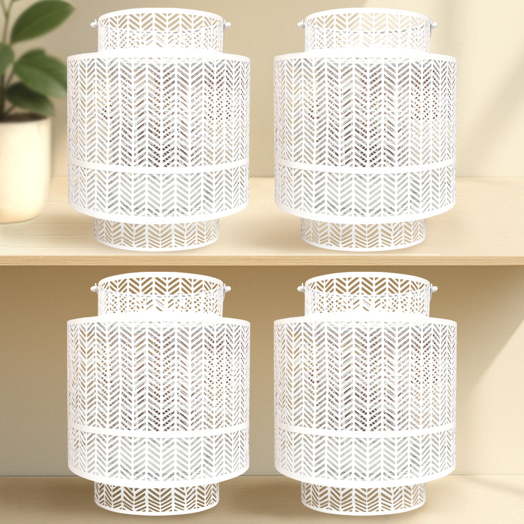 White Hanging Candle Holder Lantern