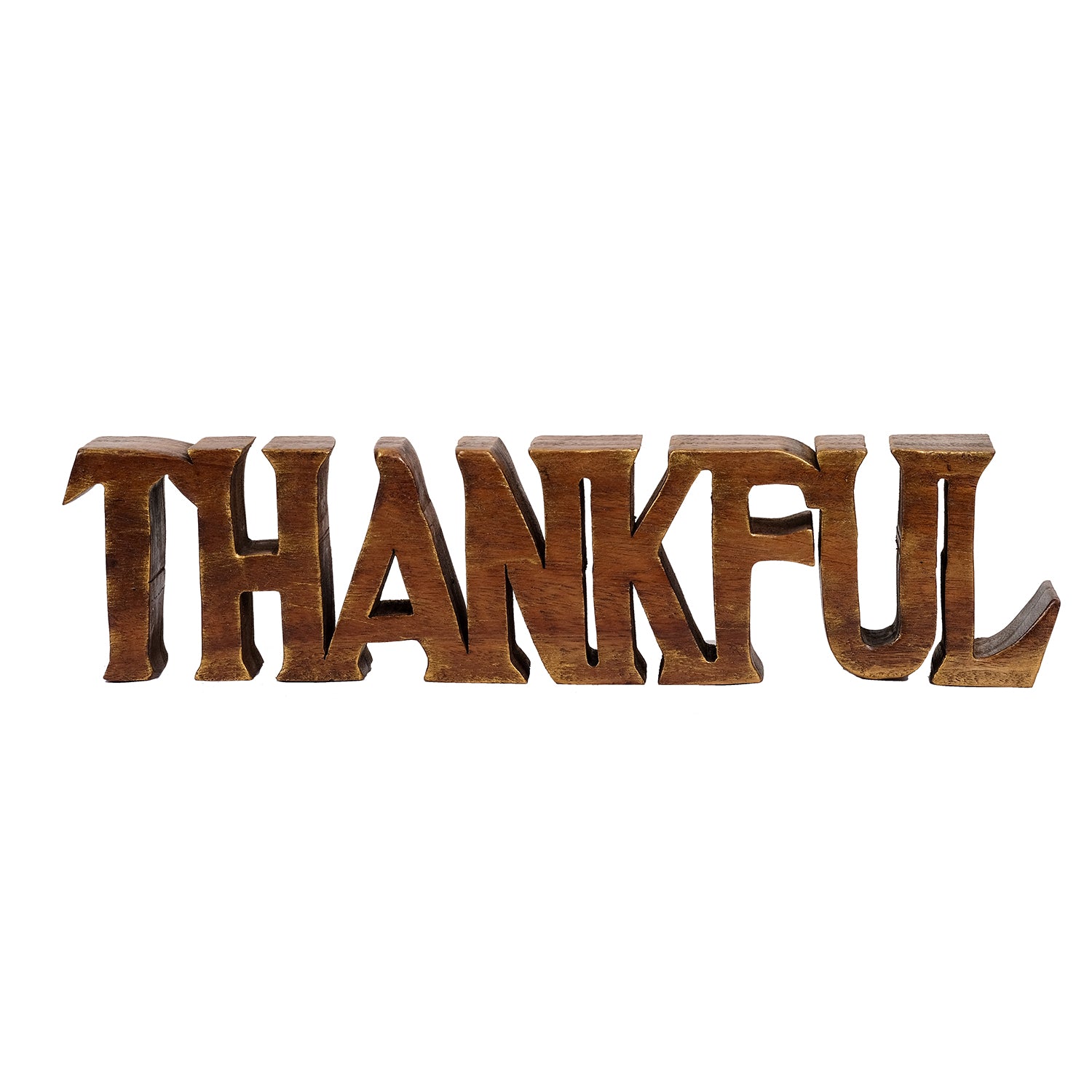 Thankful Handmade Wooden Sculpture