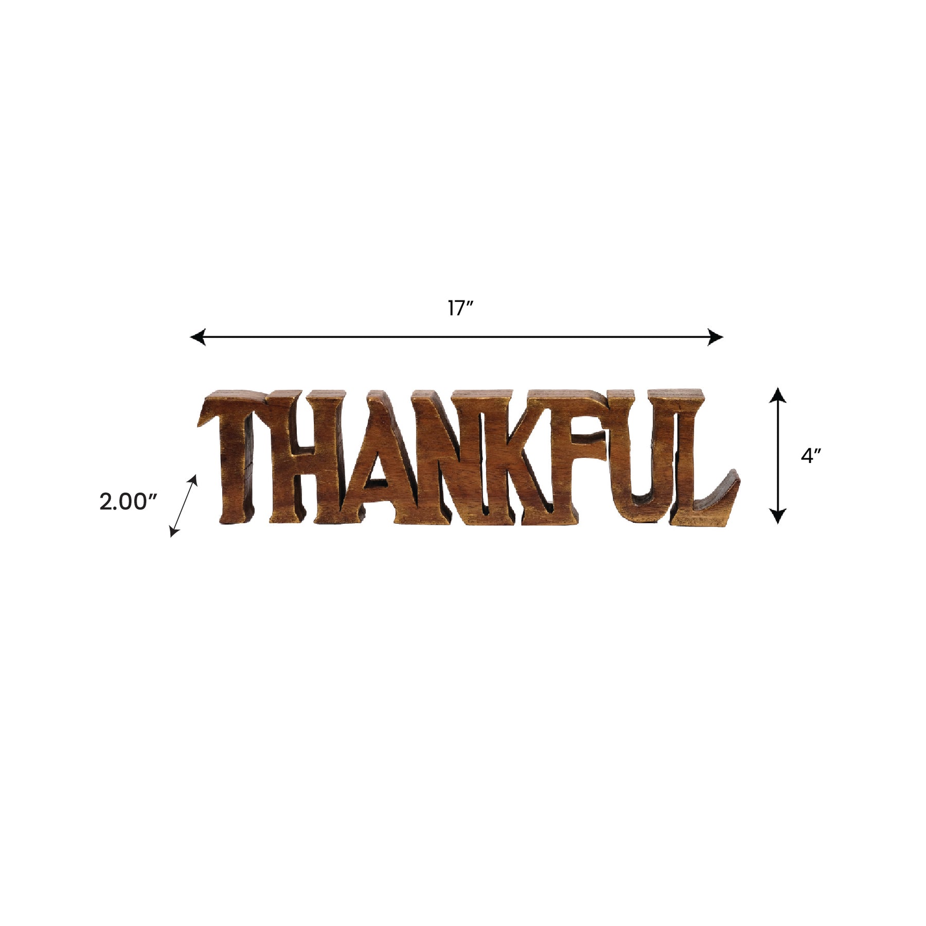Thankful Handmade Wooden Sculpture