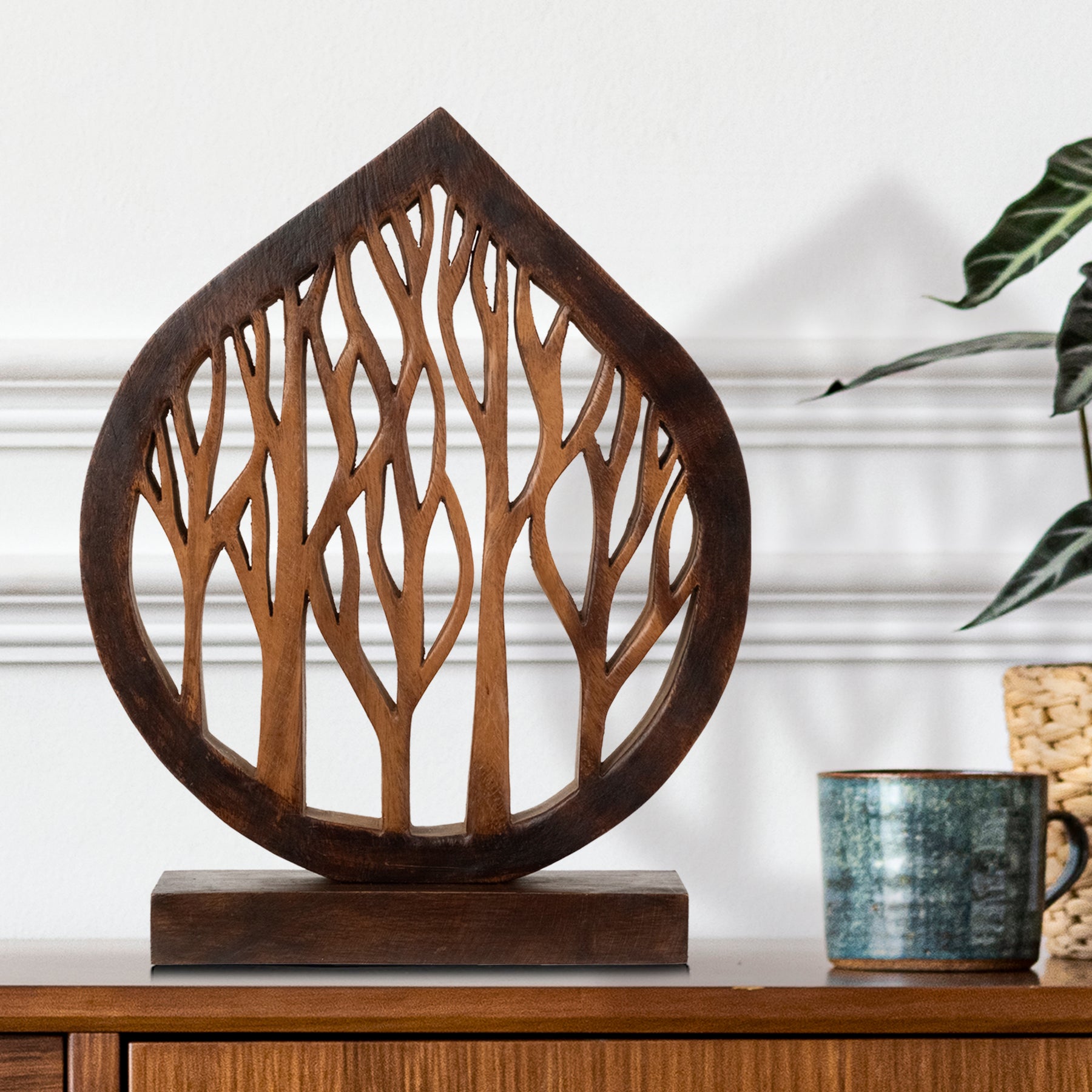 Lucky Tree Handmade Wooden Sculpture