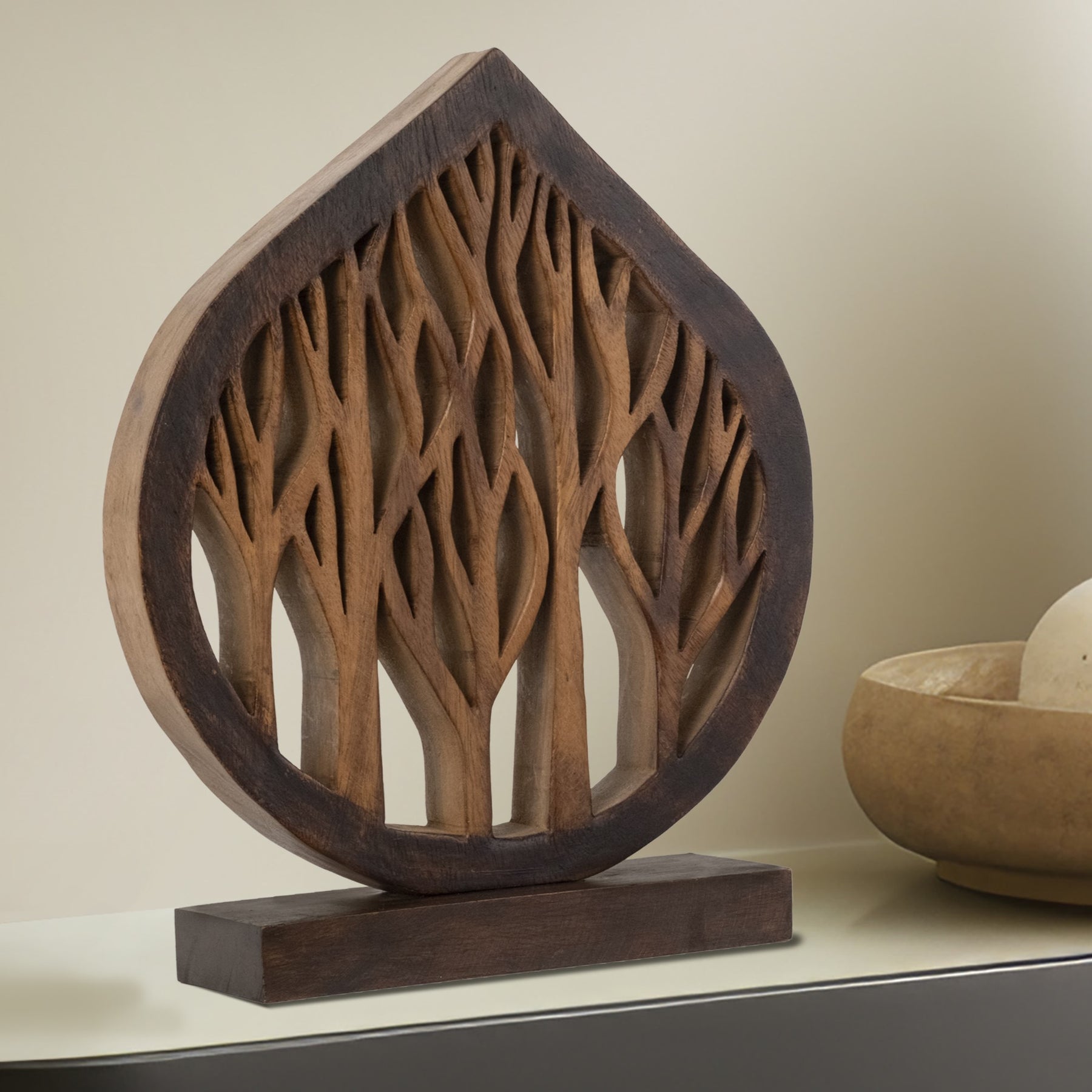Lucky Tree Handmade Wooden Sculpture