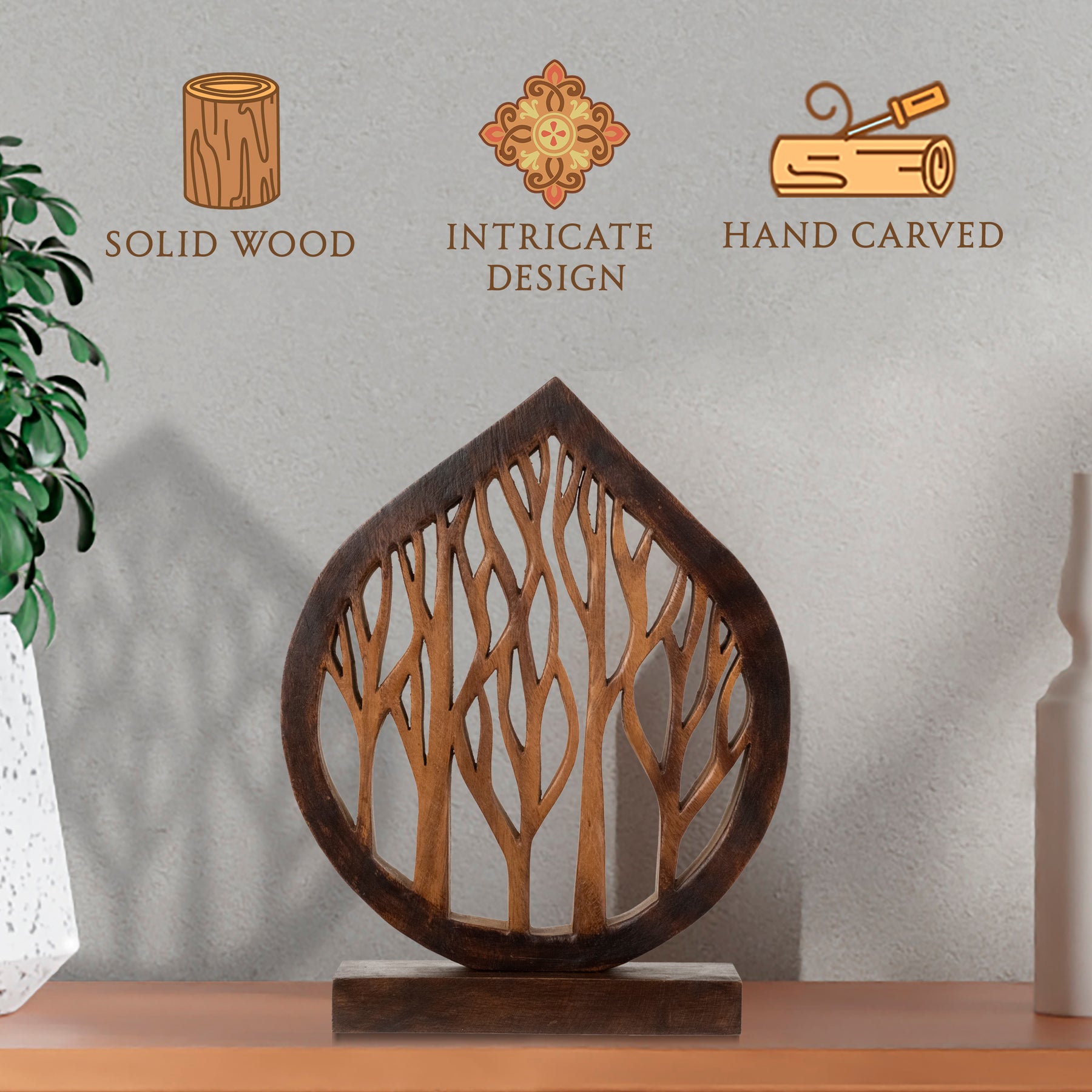 Lucky Tree Handmade Wooden Sculpture