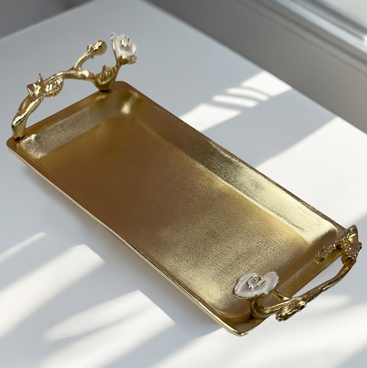 Enamel Bloom – Elegant Decorative Home Accent Handmade Bathroom Vanity Tray