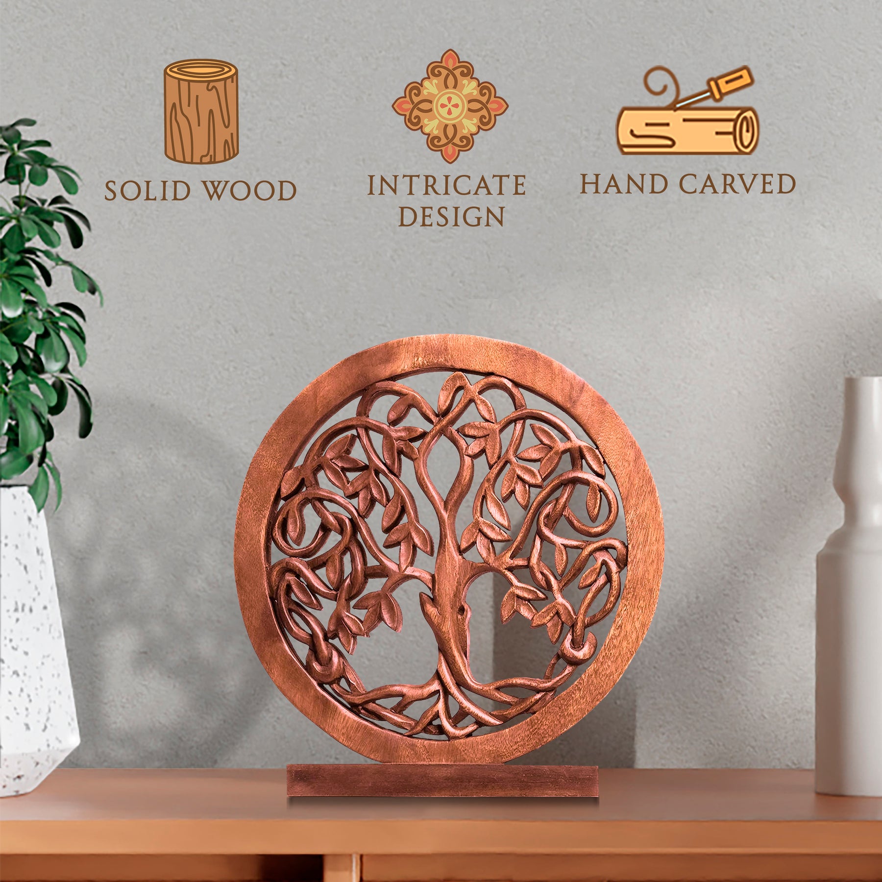 Travilah Tree of Life Wooden Sculpture - Large