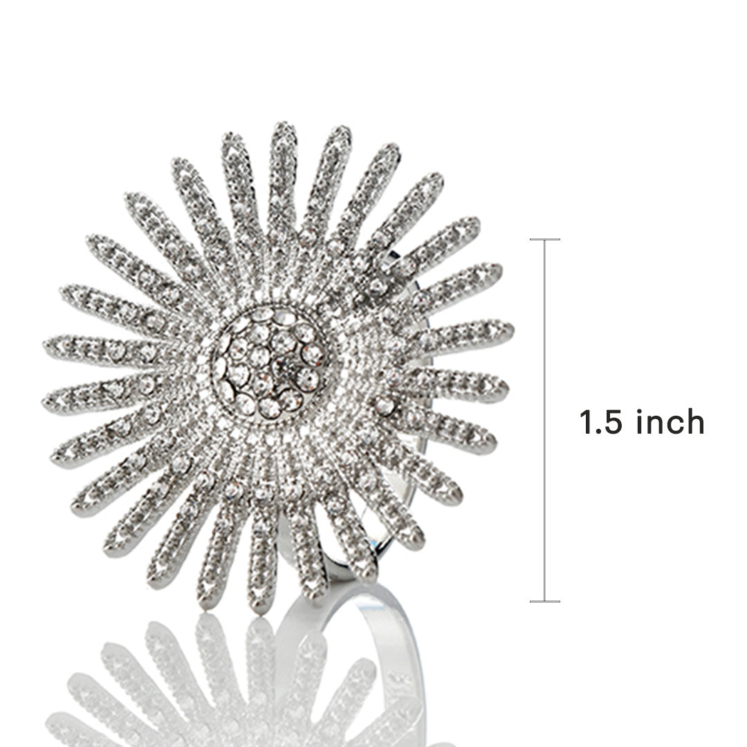 Napkin Rings in Silver Crystals Design