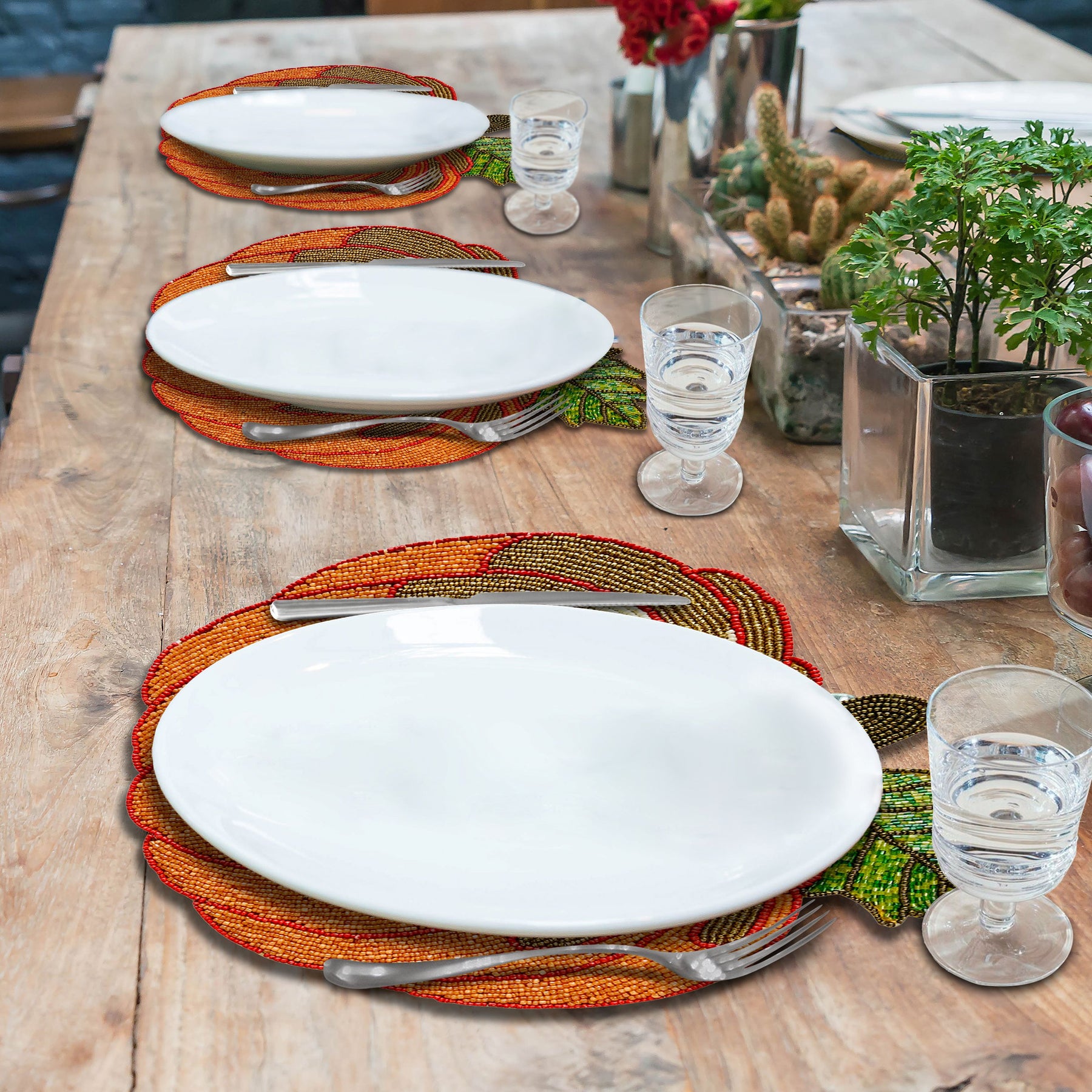 The Jadon Autumn Design Beaded Placemats