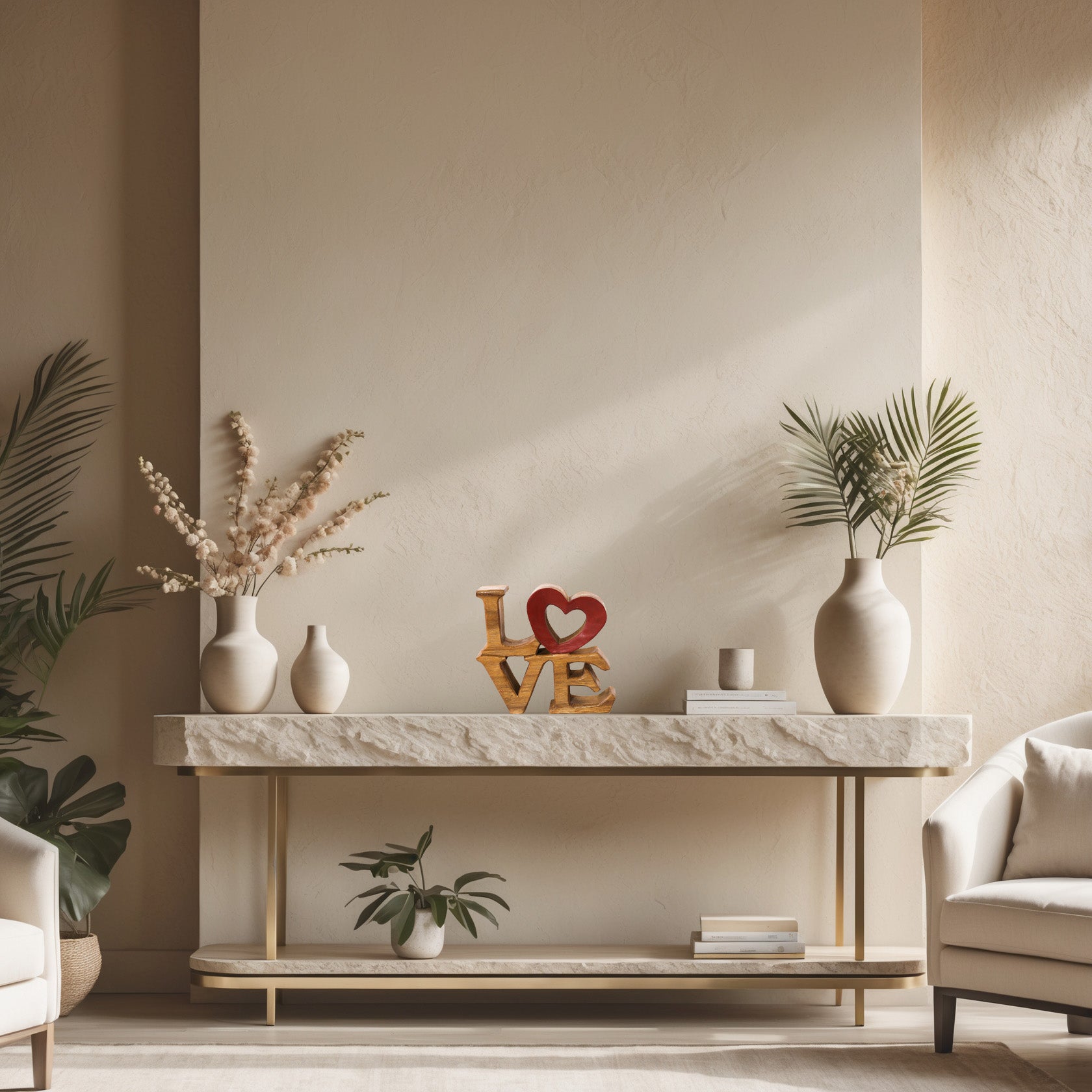 Love Handmade Wooden Sculpture