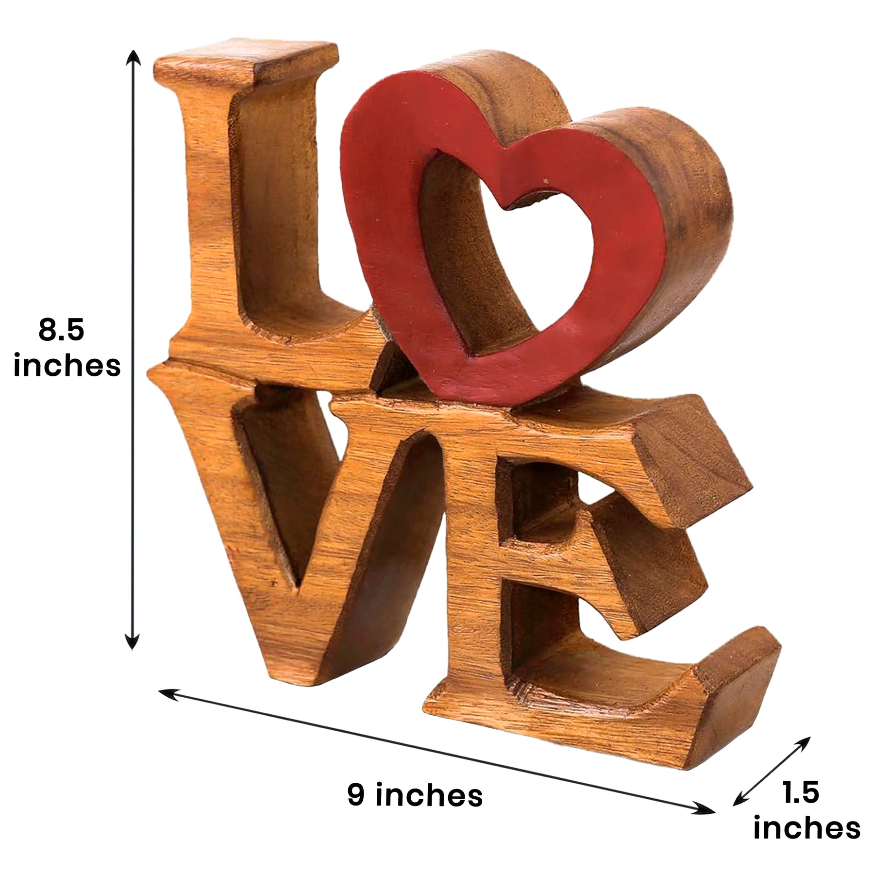 Love Handmade Wooden Sculpture