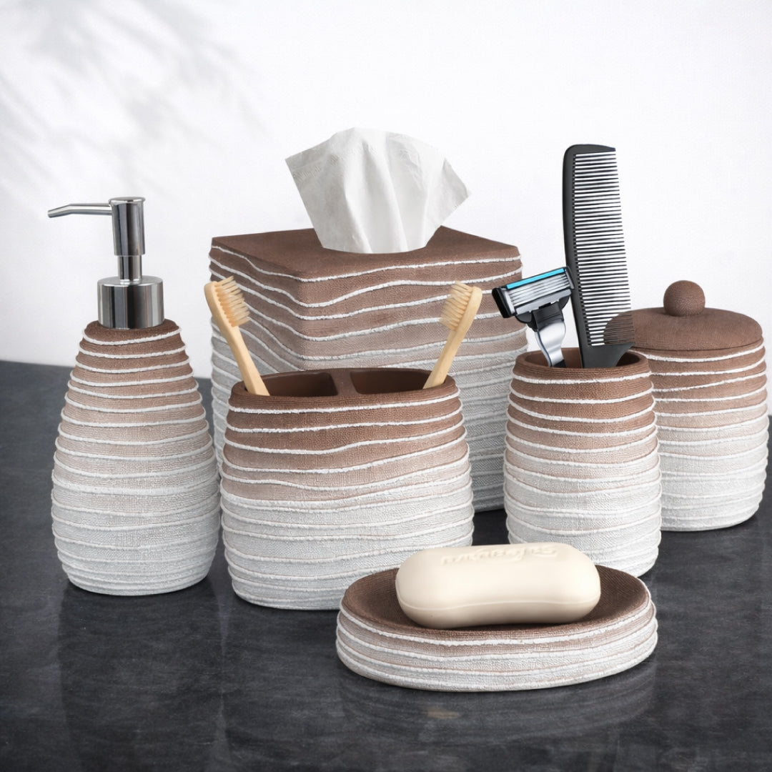 The Antonetta Collection – Elegant Modern Bathroom Décor Accessories Set of 6