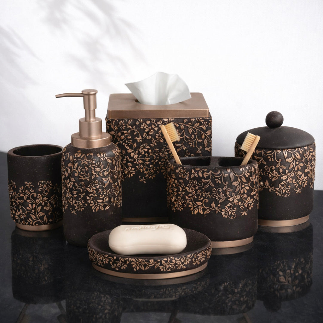 The Stella Collection – Elegant Modern Bathroom Décor Accessories Set of 6