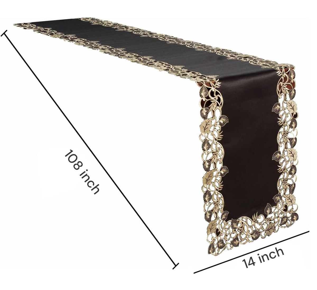 Black Gold Table Runner – Midnight Gold, 14x108 Inch