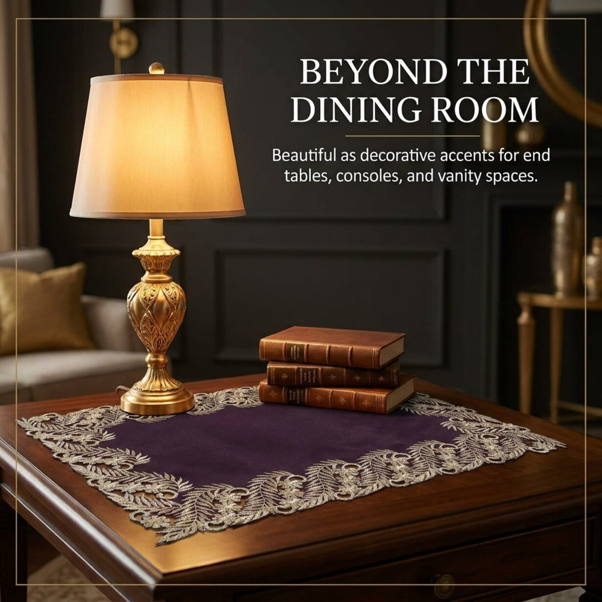 Purple Gold Placemats – Violet Dream, 12x18 Inch