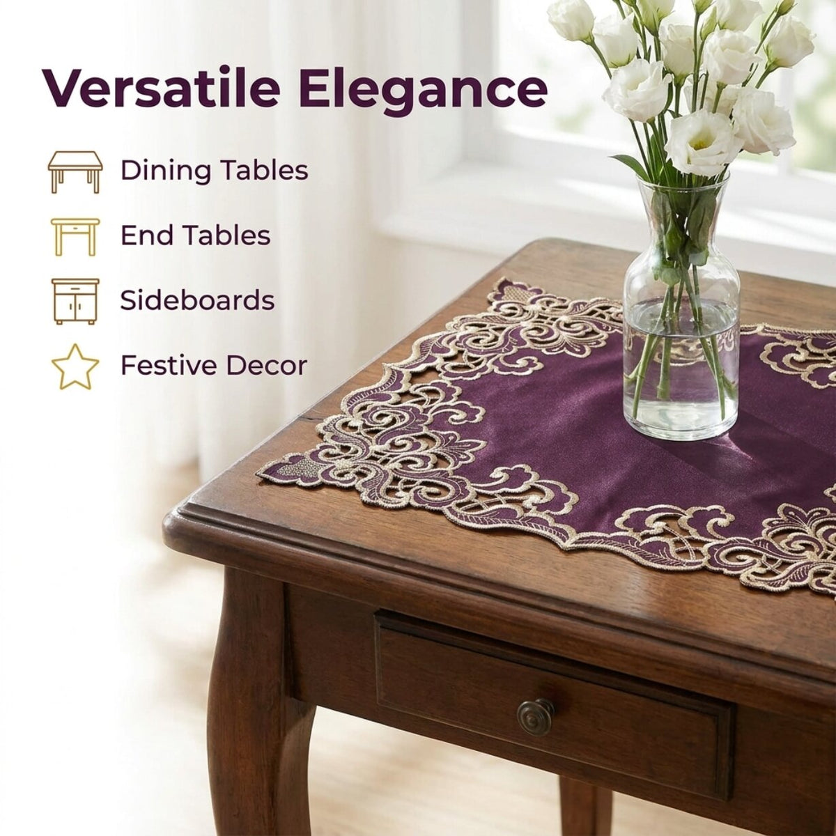 Purple Gold Placemats – Amethyst Haze, 12x18 Inch