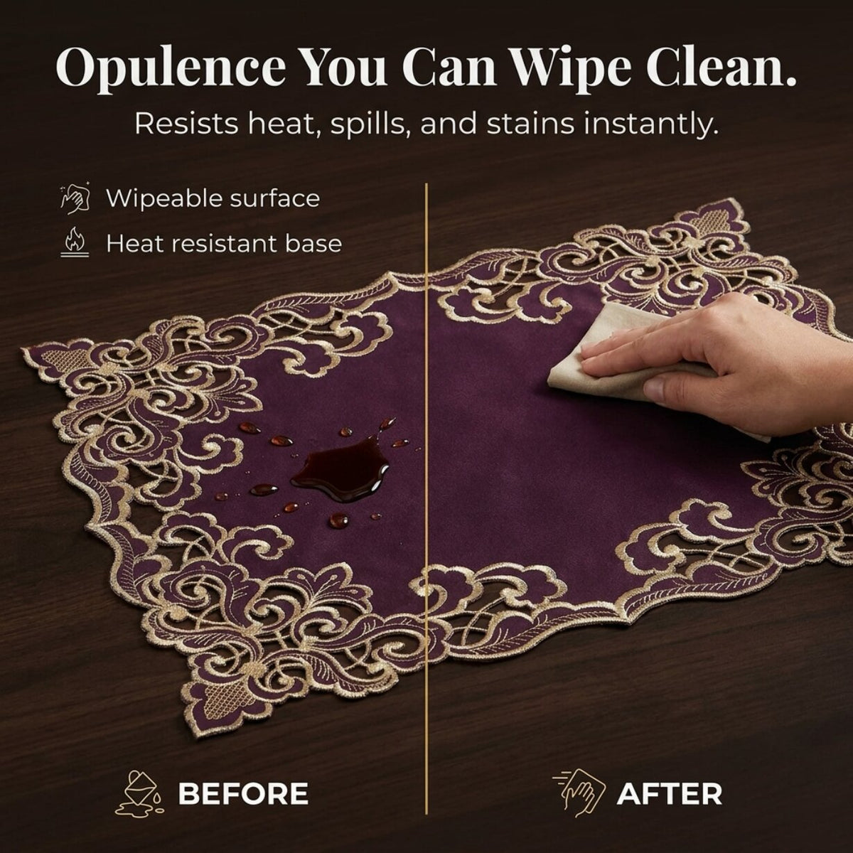 Purple Gold Placemats – Amethyst Haze, 12x18 Inch