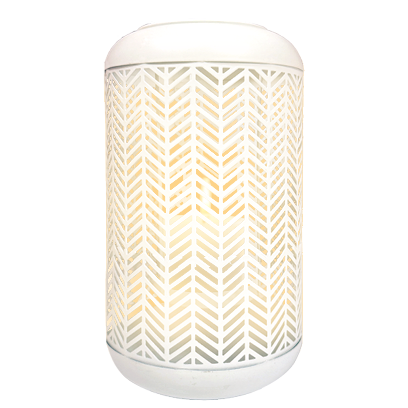 White Lattice Pattern with Glass Candle Holder Lantern
